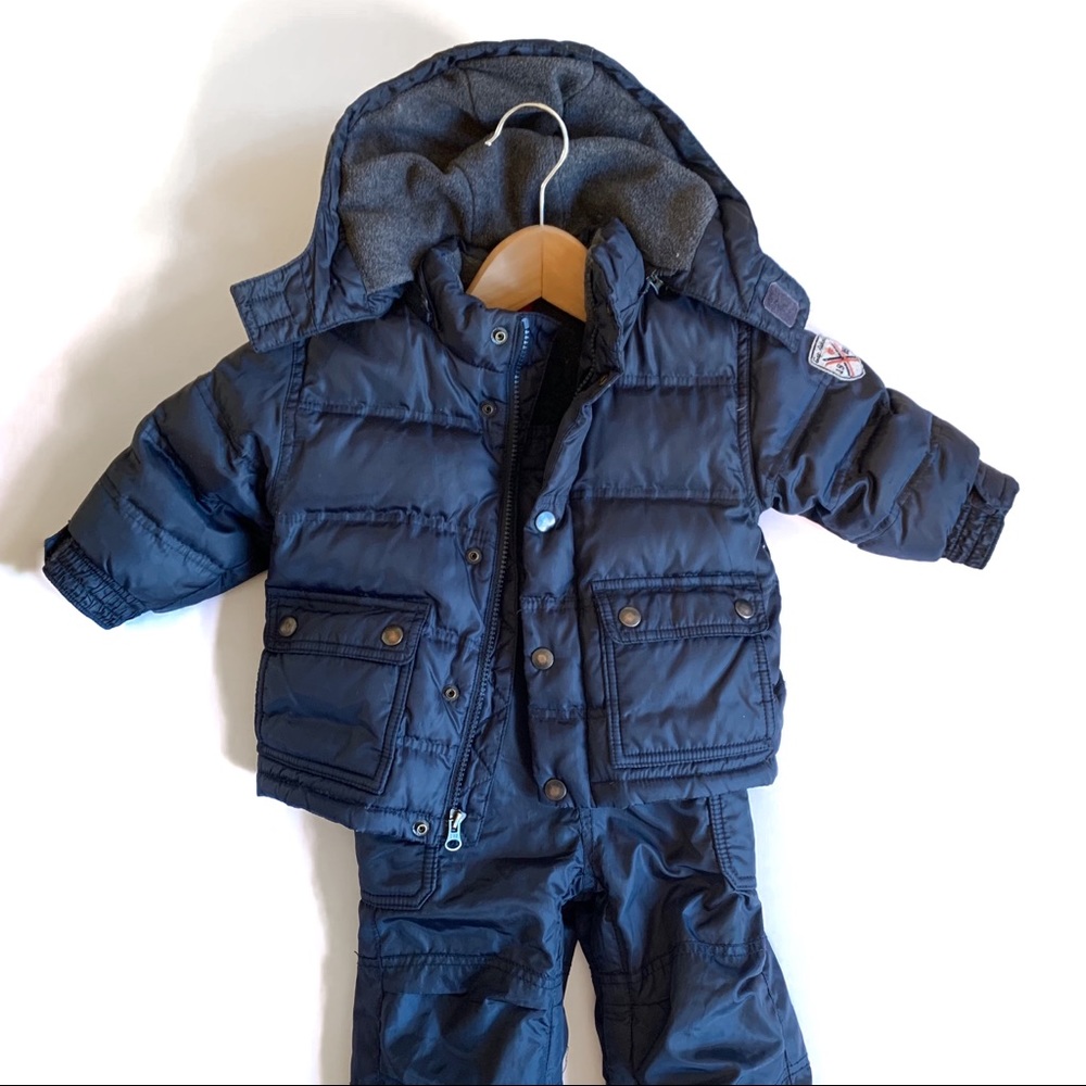 2-piece Navy Snow Suit: Parka + Bibs